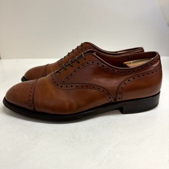 Alden 911 Medallion Perf Tip Bal Oxford (Burnished Tan Calf) 7.5 E UNWORN HEELS main image 7